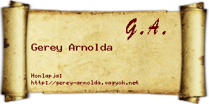 Gerey Arnolda névjegykártya